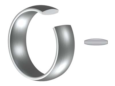 Titanium Court Polished Wedding Ring 4.0mm, Size K, 1.6mm Wall - Standard Image - 5