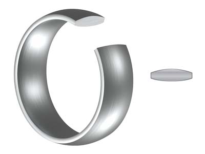 Titanium Court Polished Wedding Ring 4.0mm, Size M, 1.6mm Wall - Standard Image - 5