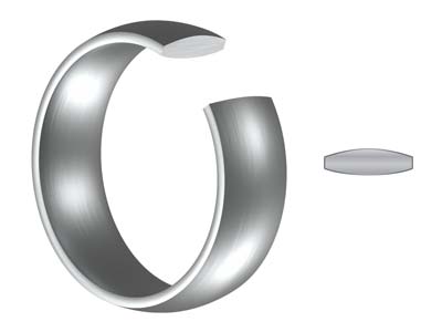 Titanium Court Polished Wedding Ring 4.0mm, Size W, 1.6mm Wall - Standard Image - 5
