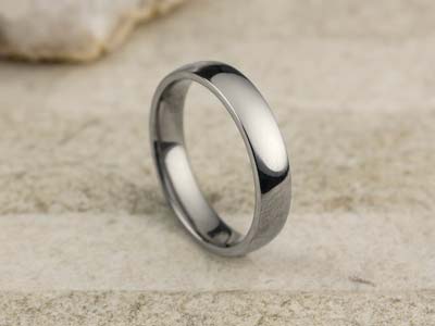 Titanium Court Polished Wedding Ring 4.0mm, Size X, 1.6mm Wall - Standard Image - 2