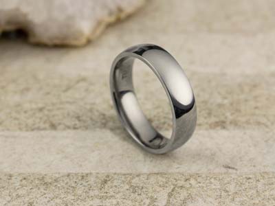Titanium Court Polished Wedding Ring 5.0mm, Size K, 1.8mm Wall - Standard Image - 2
