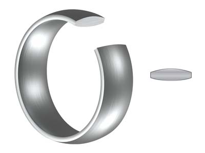 Titanium Court Polished Wedding Ring 5.0mm, Size L, 1.8mm Wall - Standard Image - 5
