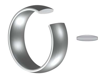 Titanium Court Polished Wedding Ring 5.0mm, Size R, 1.8mm Wall - Standard Image - 5