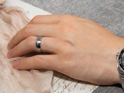 Titanium Court Polished Wedding Ring 5.0mm, Size T, 1.8mm Wall - Standard Image - 4