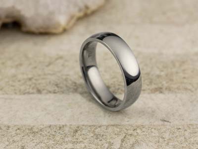 Titanium Court Polished Wedding Ring 5.0mm, Size U, 1.8mm Wall - Standard Image - 2