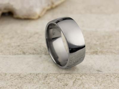 Titanium Court Polished Wedding Ring 8.0mm, Size U, 2.0mm Wall - Standard Image - 2