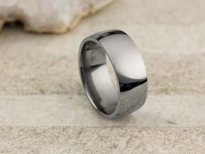 Titanium Court Polished Wedding Ring 8.0mm, Size W, 2.0mm Wall - Standard Image - 2