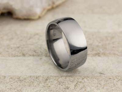 Titanium Court Polished Wedding Ring 8.0mm, Size X, 2.0mm Wall - Standard Image - 2