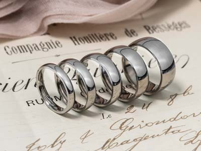 Titanium Court Polished Wedding Ring 8.0mm, Size Y, 2.0mm Wall - Standard Image - 3