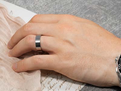 Titanium Flat Court Easy Fit Polished Wedding Ring 3.0mm, Size L, 1.6mm Wall - Standard Image - 4