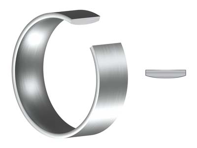 Titanium Flat Court Easy Fit Polished Wedding Ring 4.0mm, Size K, 1.6mm Wall - Standard Image - 5