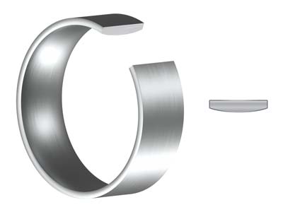 Titanium Flat Court Easy Fit Polished Wedding Ring 4.0mm, Size Y, 1.6mm Wall - Standard Image - 5