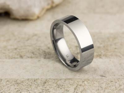 Titanium Flat Court Easy Fit Polished Wedding Ring 6.0mm, Size X, 1.8mm Wall - Standard Image - 2