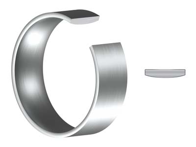 Titanium Flat Court Easy Fit Polished Wedding Ring 8.0mm, Size W, 2.0mm Wall - Standard Image - 5