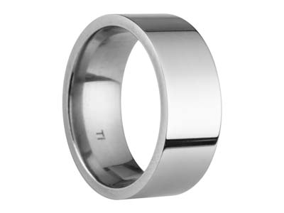 Titanium Flat Court Easy Fit Polished Wedding Ring 8.0mm, Size Z, 2.0mm Wall - Standard Image - 1