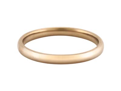 18ct Hazelnut Gold Court Wedding Ring 2.0mm, Size P, 2.5g Medium Weight, Hallmarked, Wall Thickness 1.46mm, 100% Recycled Gold - Standard Image - 1
