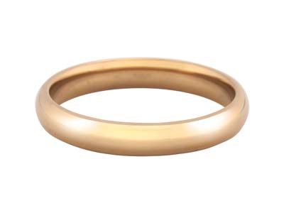 18ct Hazelnut Gold Court Wedding Ring 3.0mm, Size L, 3.9g Medium Weight, Hallmarked, Wall Thickness 1.73mm, 100% Recycled Gold - Standard Image - 1
