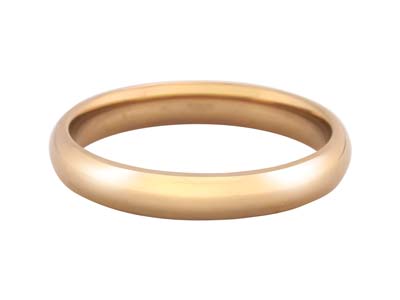 18ct Hazelnut Gold Court Wedding Ring 3.0mm, Size Z, 4.9g Medium Weight, Hallmarked, Wall Thickness 1.68mm, 100% Recycled Gold - Standard Image - 1