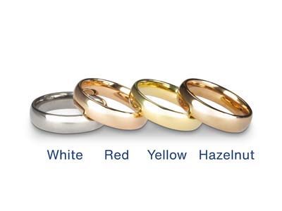 18ct Hazelnut Gold Court Wedding Ring 4.0mm, Size J, 6.0g Medium Weight, Hallmarked, Wall Thickness 2.03mm, 100% Recycled Gold - Standard Image - 5