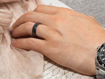 Black Zirconium Court Polished Wedding Ring 3.0mm, Size I, 1.6mm Wall - Standard Image - 4