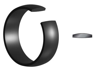 Black Zirconium Court Polished Wedding Ring 3.0mm, Size I, 1.6mm Wall - Standard Image - 5