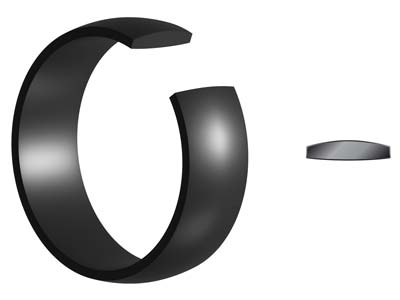 Black Zirconium Court Polished Wedding Ring 3.0mm, Size J, 1.6mm Wall - Standard Image - 5