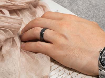 Black Zirconium Court Polished Wedding Ring 3.0mm, Size L, 1.6mm Wall - Standard Image - 4