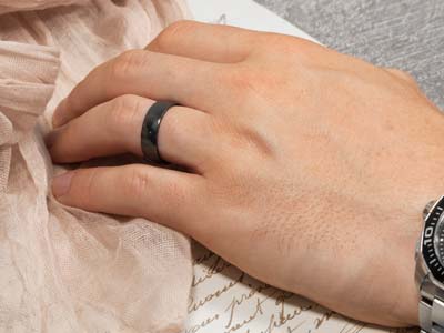 Black Zirconium Court Polished Wedding Ring 3.0mm, Size M, 1.6mm Wall - Standard Image - 4