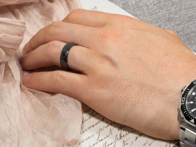 Black Zirconium Court Polished Wedding Ring 3.0mm, Size P, 1.6mm Wall - Standard Image - 4