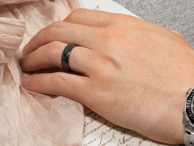 Black Zirconium Court Polished Wedding Ring 4.0mm, Size L, 1.6mm Wall - Standard Image - 4