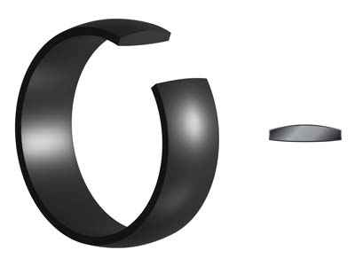 Black Zirconium Court Polished Wedding Ring 4.0mm, Size L, 1.6mm Wall - Standard Image - 5