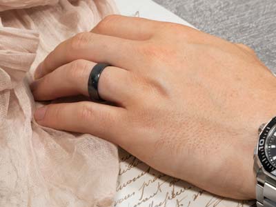 Black Zirconium Court Polished Wedding Ring 4.0mm, Size N, 1.6mm Wall - Standard Image - 4