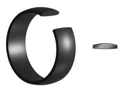 Black Zirconium Court Polished Wedding Ring 4.0mm, Size P, 1.6mm Wall - Standard Image - 5