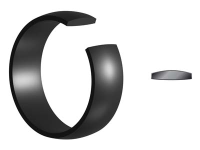 Black Zirconium Court Polished Wedding Ring 4.0mm, Size R, 1.6mm Wall - Standard Image - 5