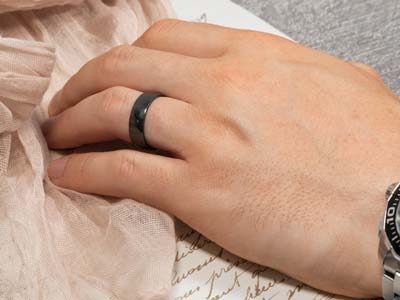 Black Zirconium Court Polished Wedding Ring 4.0mm, Size S, 1.6mm Wall - Standard Image - 4