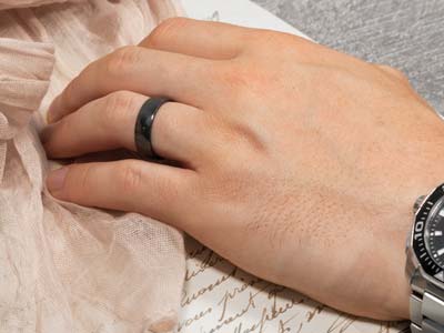 Black Zirconium Court Polished Wedding Ring 5.0mm, Size M, 1.8mm Wall - Standard Image - 4