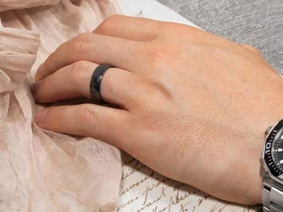 Black Zirconium Court Polished Wedding Ring 5.0mm, Size P, 1.8mm Wall - Standard Image - 4