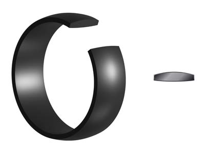 Black Zirconium Court Polished Wedding Ring 5.0mm, Size T, 1.8mm Wall - Standard Image - 5