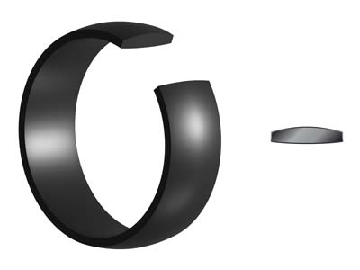 Black Zirconium Court Polished Wedding Ring 5.0mm, Size Y, 1.8mm Wall - Standard Image - 5