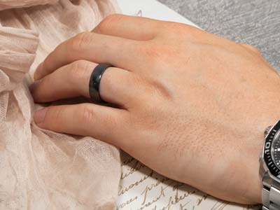 Black Zirconium Court Polished Wedding Ring 6.0mm, Size Q, 1.8mm Wall - Standard Image - 4