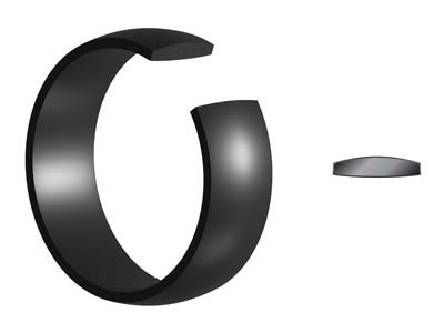 Black Zirconium Court Polished Wedding Ring 6.0mm, Size U, 1.8mm Wall - Standard Image - 5