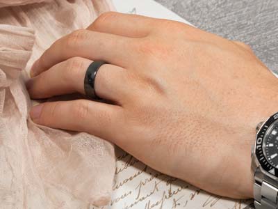 Black Zirconium Court Polished Wedding Ring 6.0mm, Size W, 1.8mm Wall - Standard Image - 4