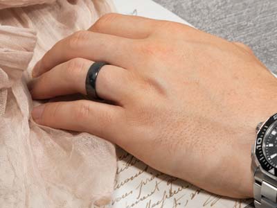 Black Zirconium Court Polished Wedding Ring 6.0mm, Size Y, 1.8mm Wall - Standard Image - 4