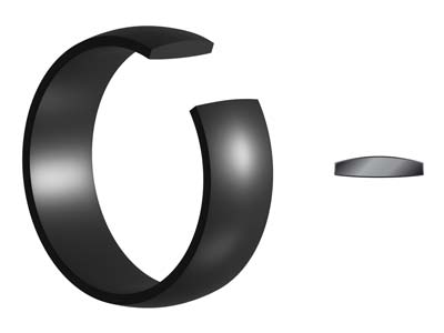 Black Zirconium Court Polished Wedding Ring 8.0mm, Size T, 2.0mm Wall - Standard Image - 5