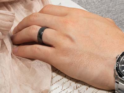Black Zirconium Court Polished Wedding Ring 8.0mm, Size U, 2.0mm Wall - Standard Image - 4