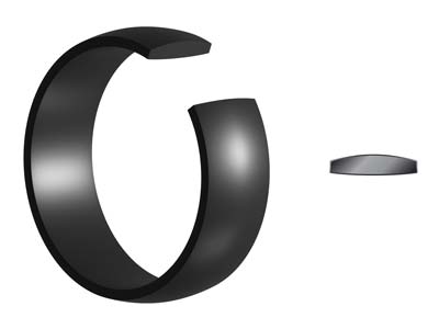 Black Zirconium Court Polished Wedding Ring 8.0mm, Size U, 2.0mm Wall - Standard Image - 5