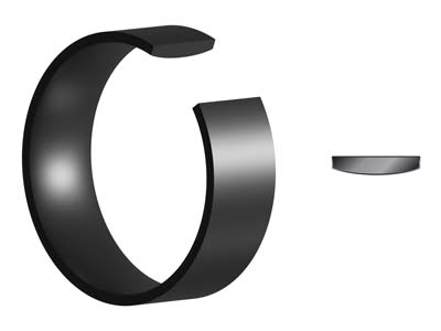 Black Zirconium Flat Court Easy Fit Polished Wedding Ring 4.0mm, Size I, 1.6mm Wall - Standard Image - 5