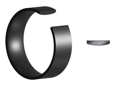 Black Zirconium Flat Court Easy Fit Polished Wedding Ring 4.0mm, Size Q, 1.6mm Wall - Standard Image - 5