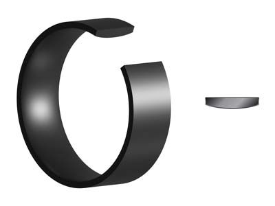 Black Zirconium Flat Court Easy Fit Polished Wedding Ring 8.0mm, Size Q, 2.0mm Wall - Standard Image - 5