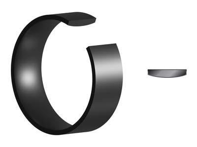 Black Zirconium Flat Court Easy Fit Polished Wedding Ring 8.0mm, Size Y, 2.0mm Wall - Standard Image - 5